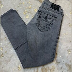 True Religion Women's Gray Straight Jeans size 24